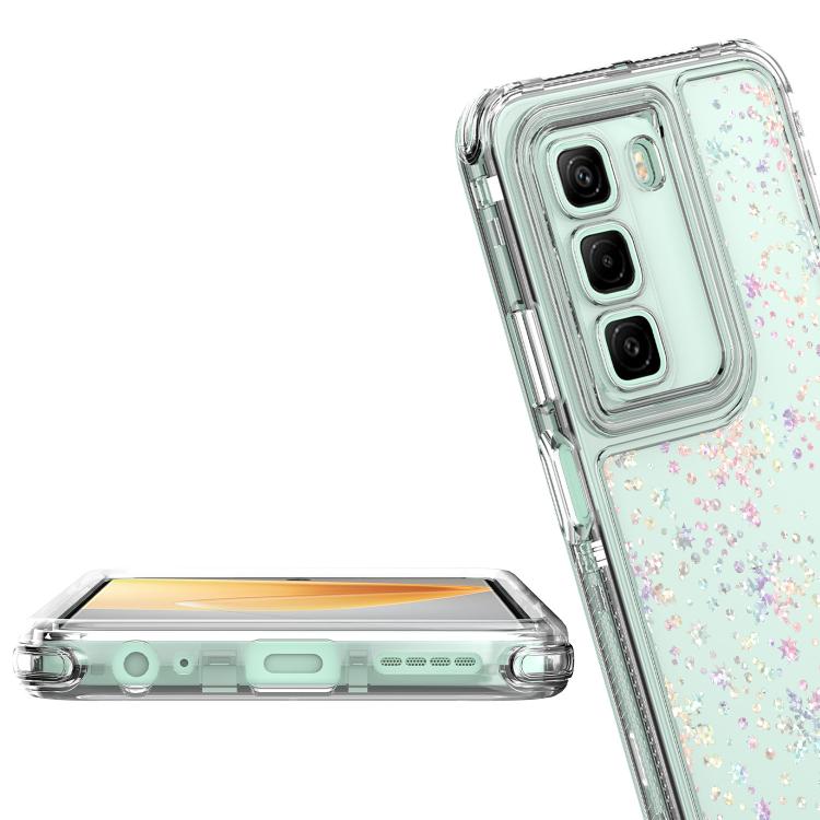 For Infinix Hot 50 4G Transparent Acrylic Laser Paper Phone Case