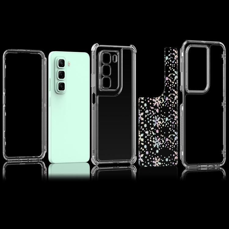 For Infinix Hot 50 4G Transparent Acrylic Laser Paper Phone Case
