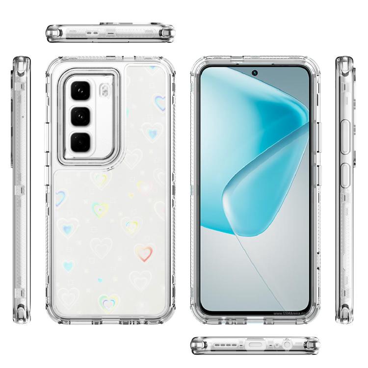 For Infinix Hot 50 4G Transparent Acrylic Laser Paper Phone Case