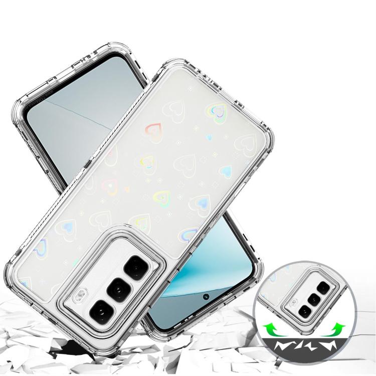 For Infinix Hot 50 4G Transparent Acrylic Laser Paper Phone Case