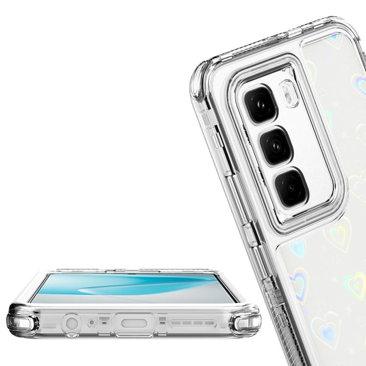 For Infinix Hot 50 4G Transparent Acrylic Laser Paper Phone Case