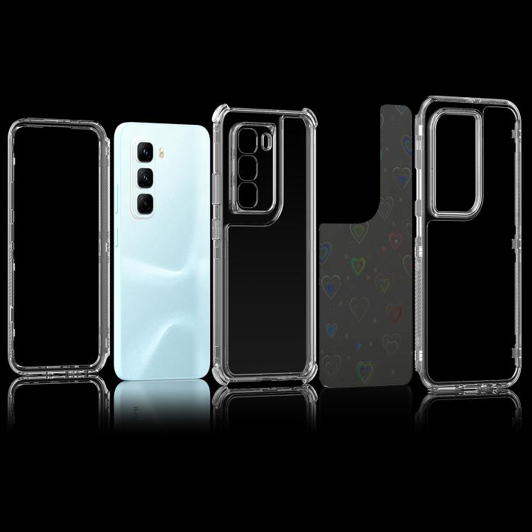 For Infinix Hot 50 4G Transparent Acrylic Laser Paper Phone Case
