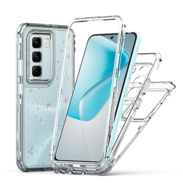 For Infinix Hot 50 Pro 4G Transparent Acrylic Laser Paper Phone Case