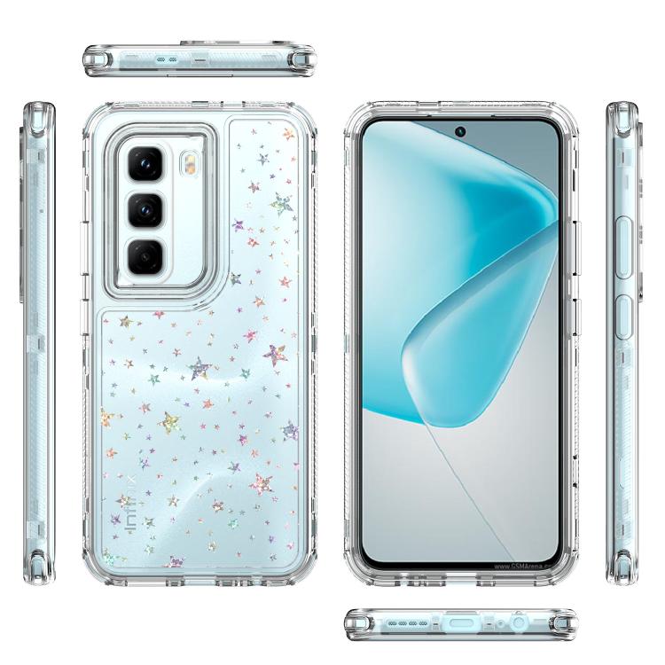For Infinix Hot 50 Pro 4G Transparent Acrylic Laser Paper Phone Case