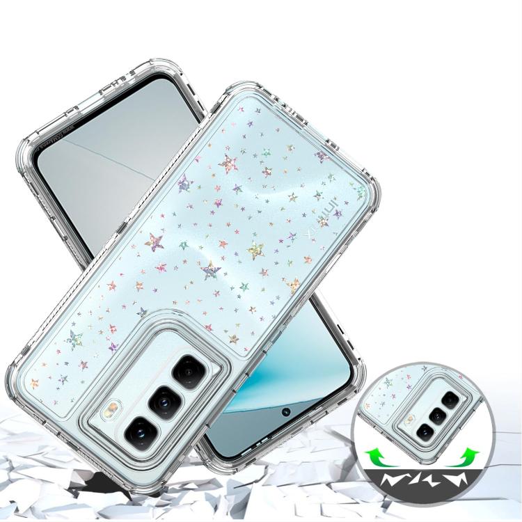 For Infinix Hot 50 Pro 4G Transparent Acrylic Laser Paper Phone Case