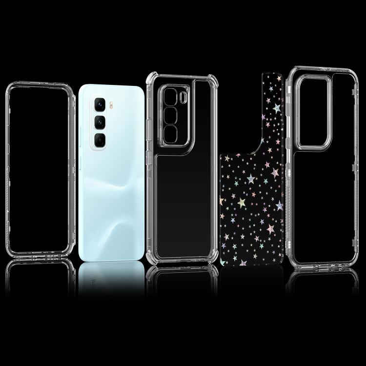 For Infinix Hot 50 Pro 4G Transparent Acrylic Laser Paper Phone Case