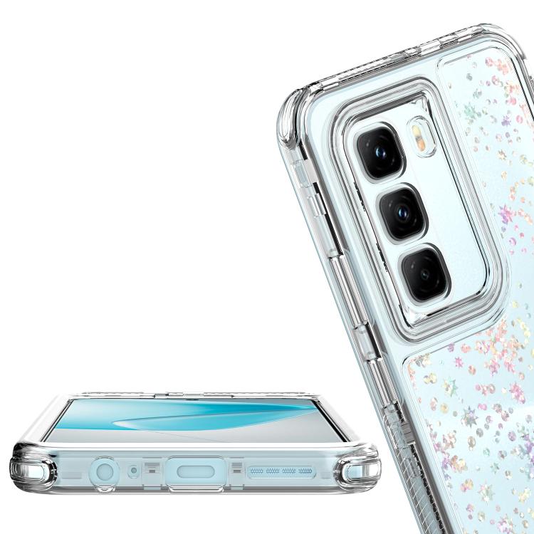 For Infinix Hot 50 Pro 4G Transparent Acrylic Laser Paper Phone Case