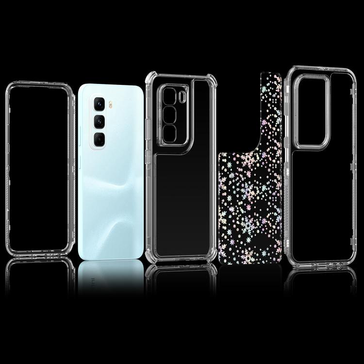 For Infinix Hot 50 Pro 4G Transparent Acrylic Laser Paper Phone Case