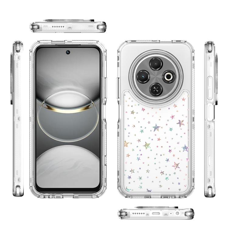For Tecno Spark 30C Transparent Acrylic Laser Paper Phone Case
