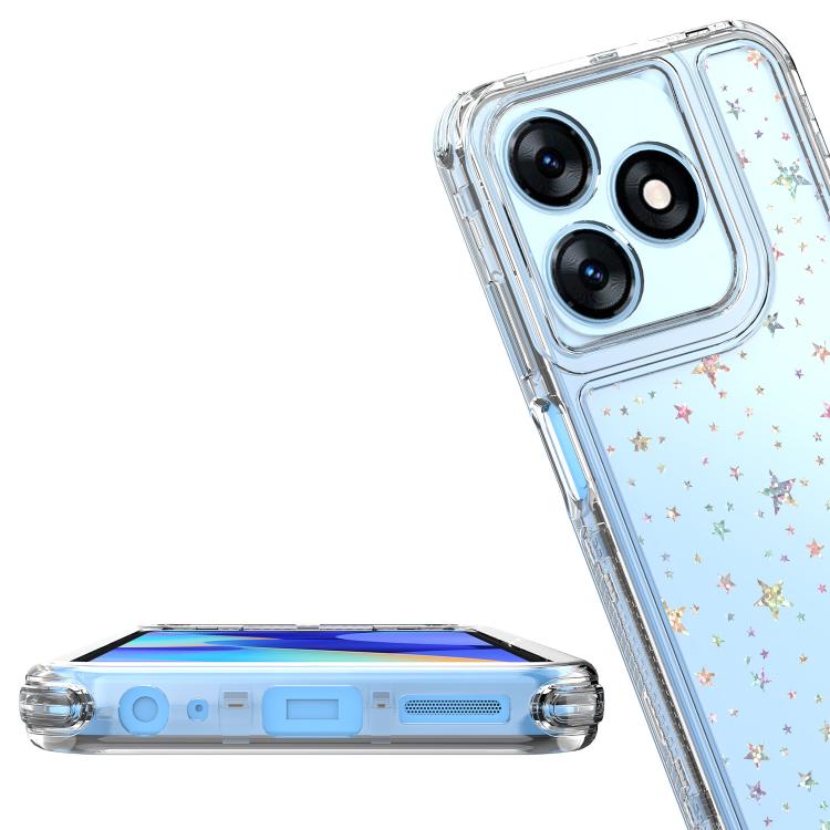 For Tecno Spark 10 Transparent Acrylic Laser Paper Phone Case