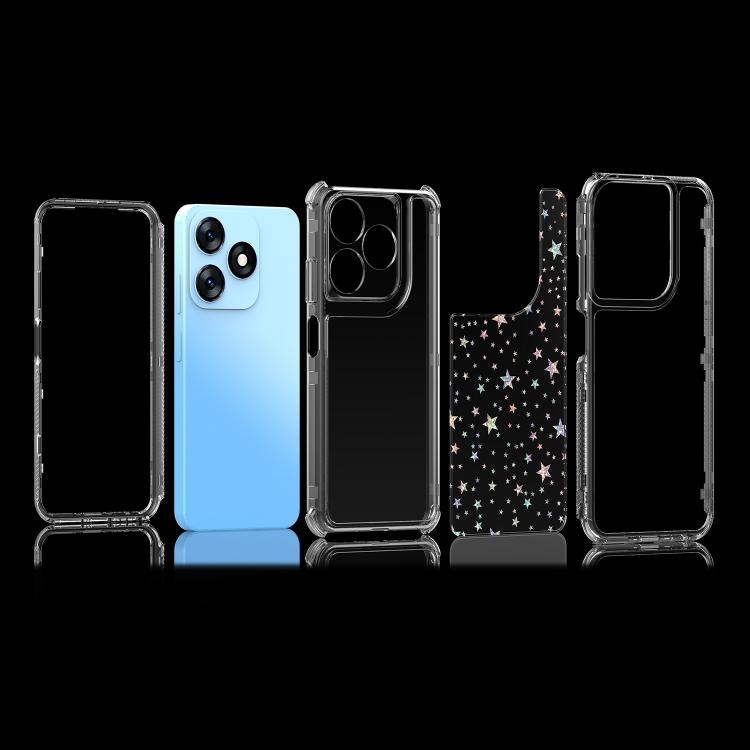 For Tecno Spark 10 Transparent Acrylic Laser Paper Phone Case