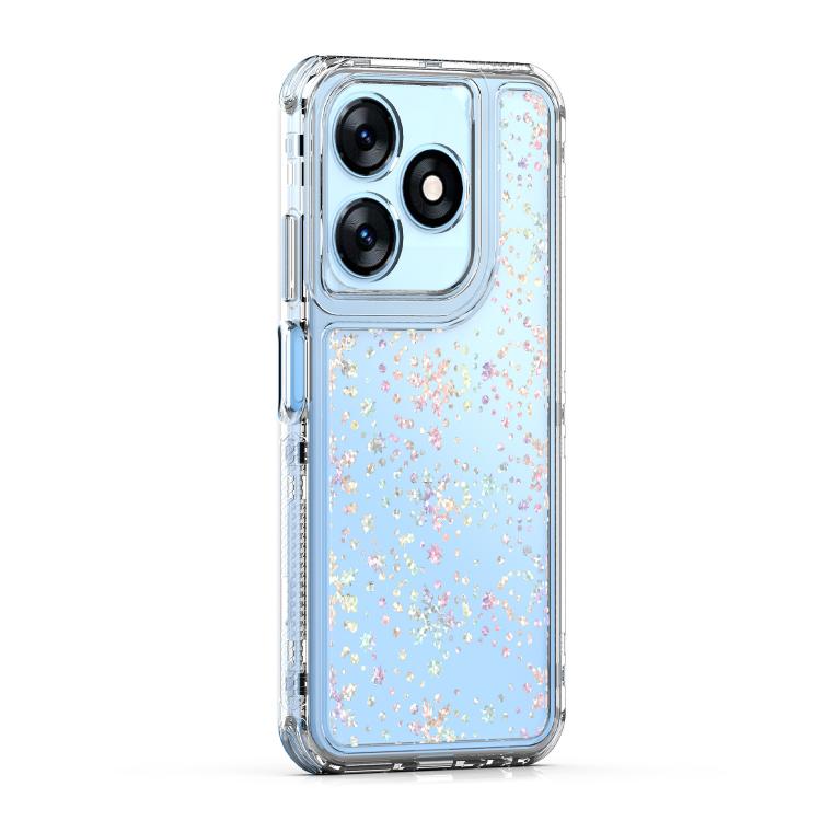 For Tecno Spark 10 Transparent Acrylic Laser Paper Phone Case