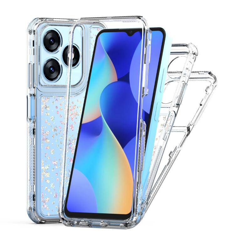 For Tecno Spark 10 Transparent Acrylic Laser Paper Phone Case