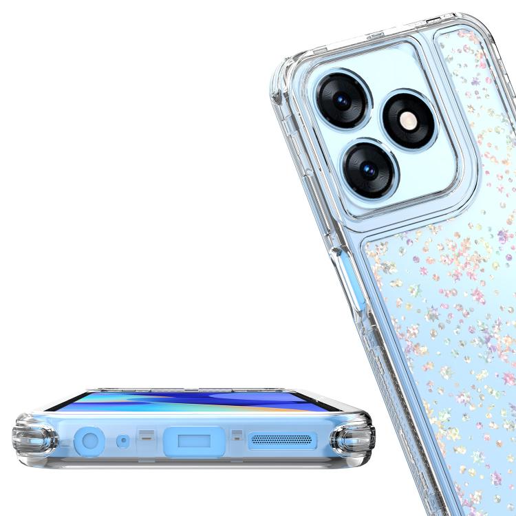 For Tecno Spark 10 Transparent Acrylic Laser Paper Phone Case