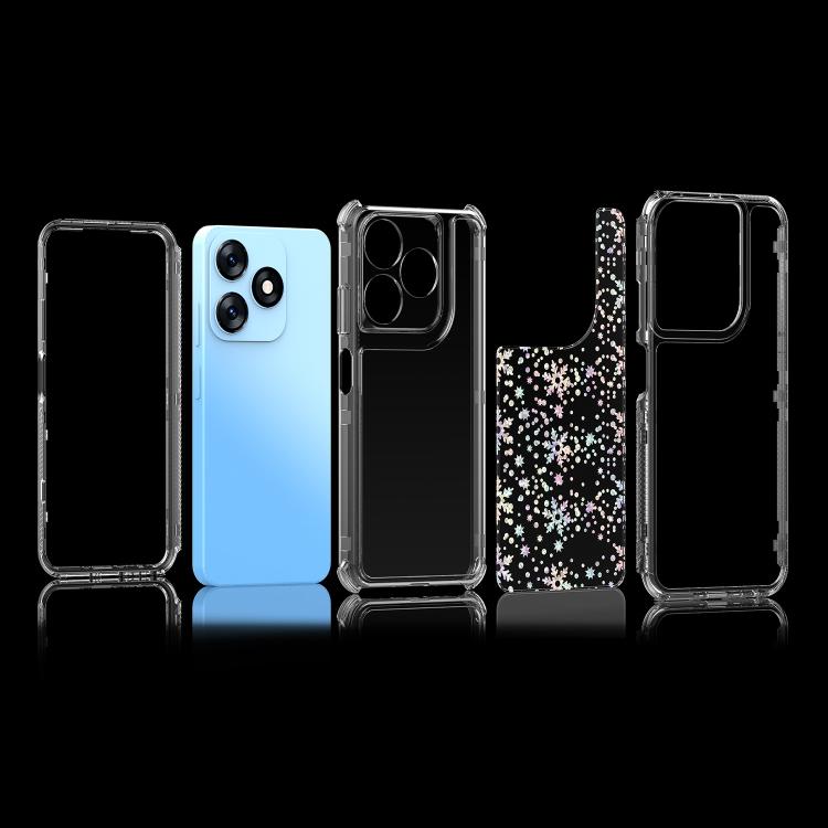 For Tecno Spark 10 Transparent Acrylic Laser Paper Phone Case