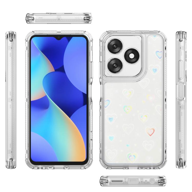 For Tecno Spark 10 Transparent Acrylic Laser Paper Phone Case