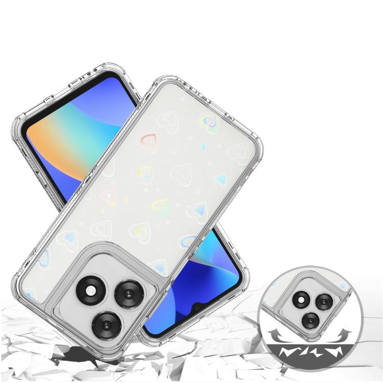 For Tecno Spark 10 Transparent Acrylic Laser Paper Phone Case