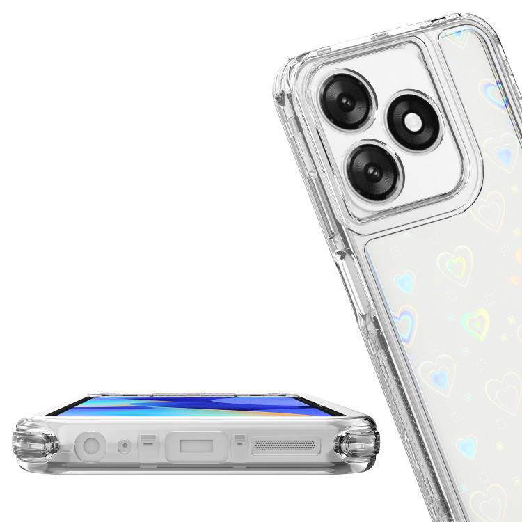 For Tecno Spark 10 Transparent Acrylic Laser Paper Phone Case