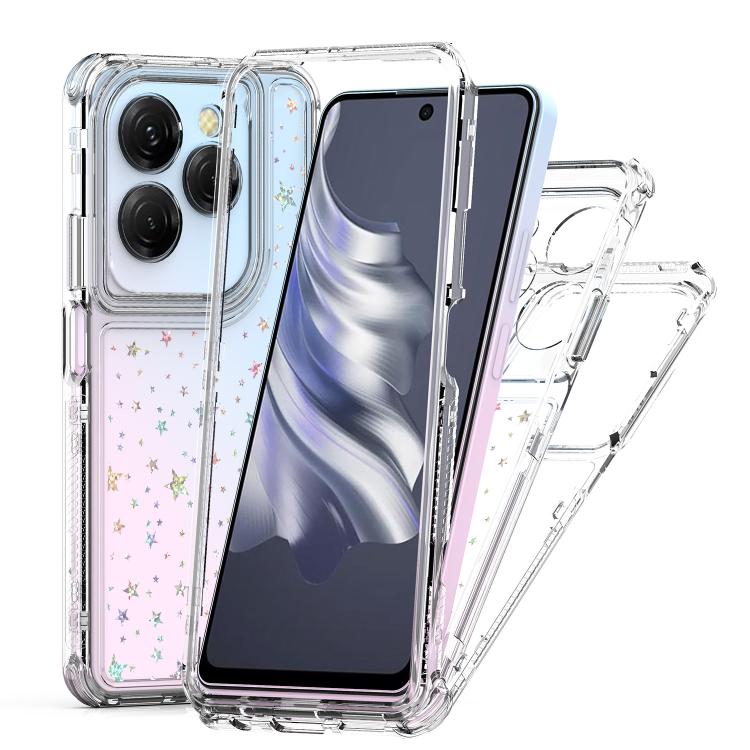For Tecno Spark 20 Pro Transparent Acrylic Laser Paper Phone Case