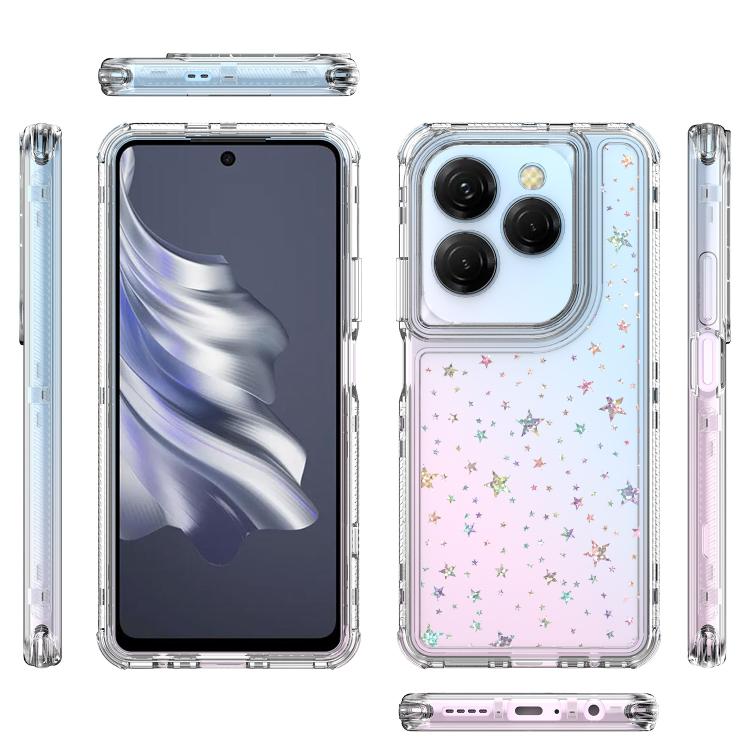 For Tecno Spark 20 Pro Transparent Acrylic Laser Paper Phone Case