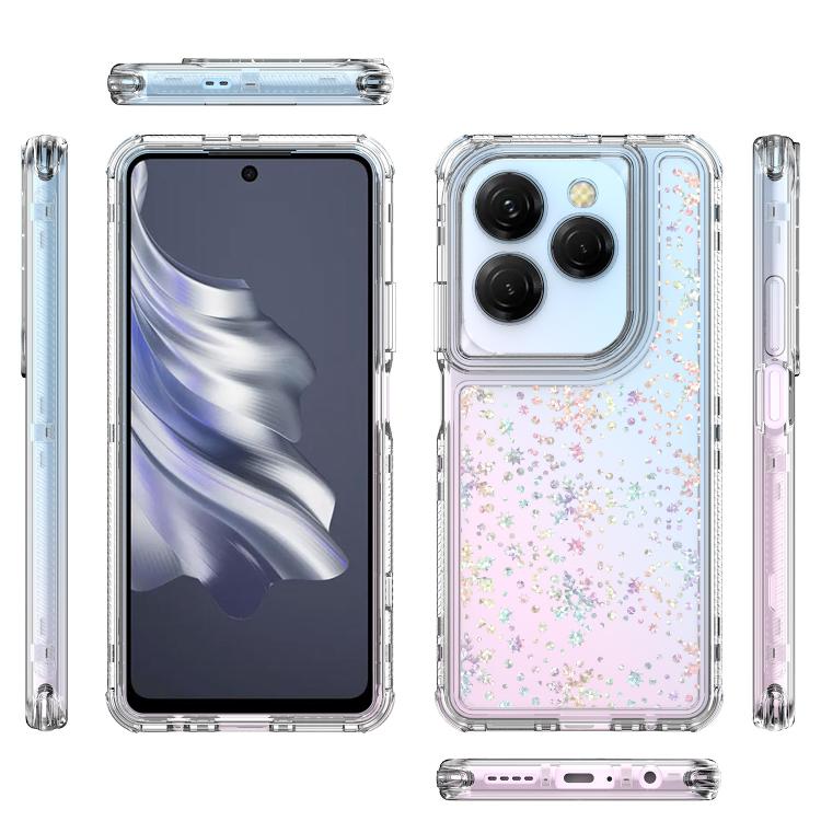 For Tecno Spark 20 Pro Transparent Acrylic Laser Paper Phone Case