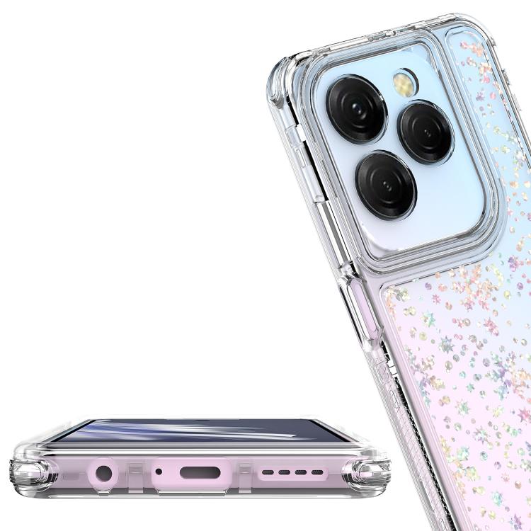 For Tecno Spark 20 Pro Transparent Acrylic Laser Paper Phone Case