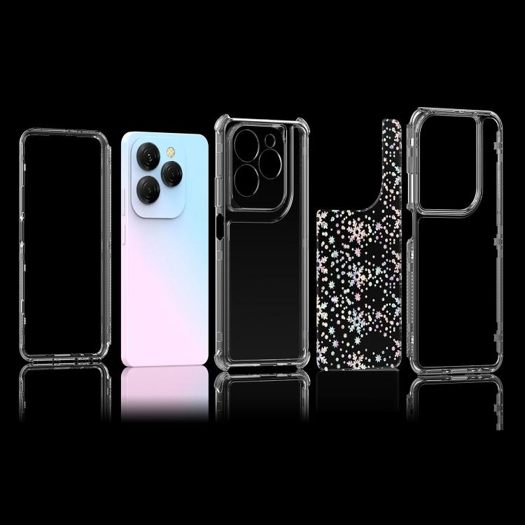 For Tecno Spark 20 Pro Transparent Acrylic Laser Paper Phone Case
