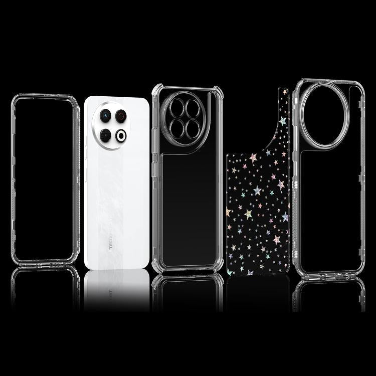 For Tecno Spark 30 Pro 4G Transparent Acrylic Laser Paper Phone Case