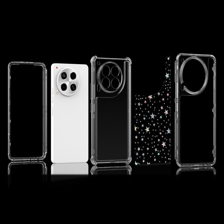 For Tecno Camon 30 Transparent Acrylic Laser Paper Phone Case