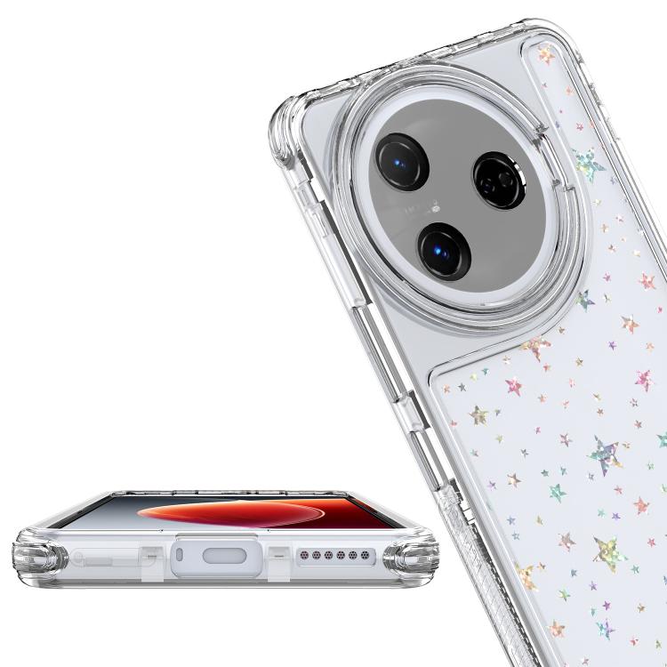 For Tecno Camon 30 Pro Transparent Acrylic Laser Paper Phone Case