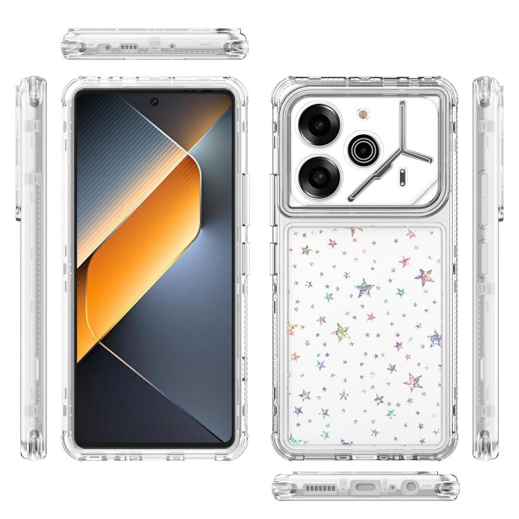 For Tecno Pova 6 Transparent Acrylic Laser Paper Phone Case