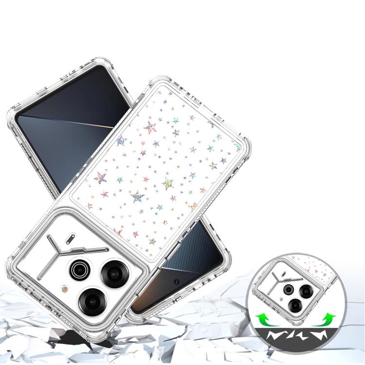 For Tecno Pova 6 Transparent Acrylic Laser Paper Phone Case