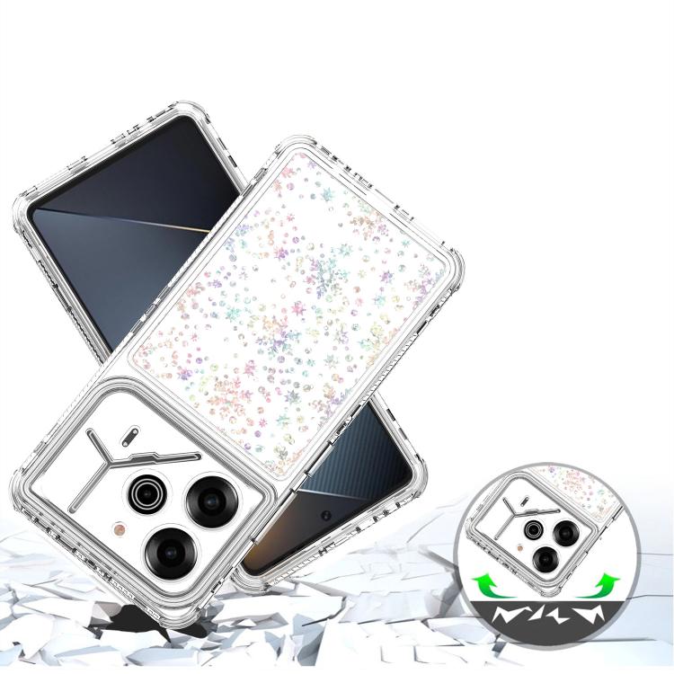 For Tecno Pova 6 Transparent Acrylic Laser Paper Phone Case