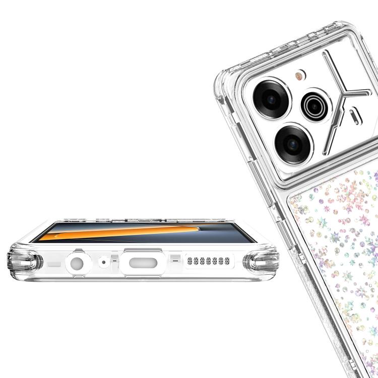 For Tecno Pova 6 Transparent Acrylic Laser Paper Phone Case