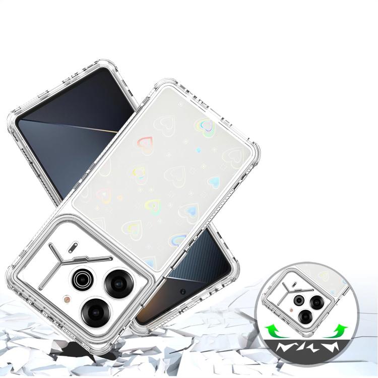 For Tecno Pova 6 Transparent Acrylic Laser Paper Phone Case
