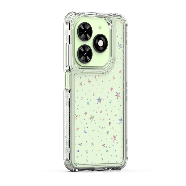 For Tecno Spark Go 2024 Transparent Acrylic Laser Paper Phone Case