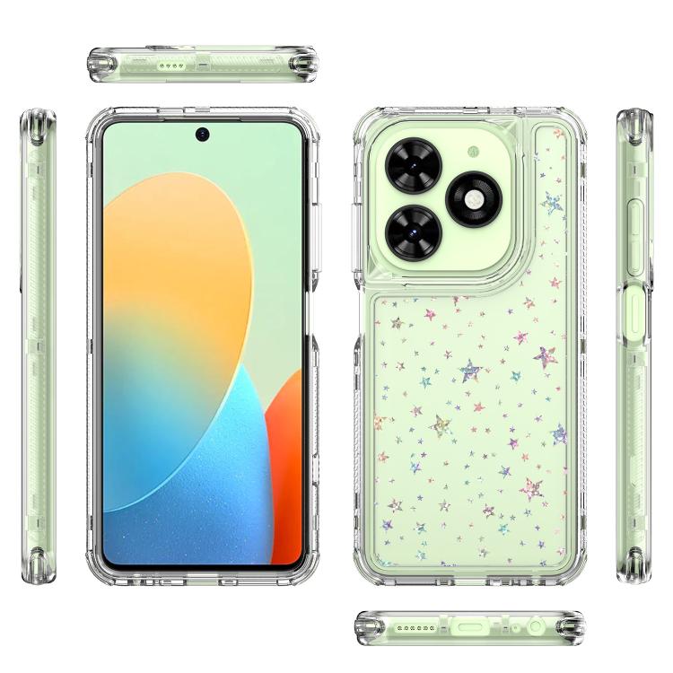 For Tecno Spark Go 2024 Transparent Acrylic Laser Paper Phone Case