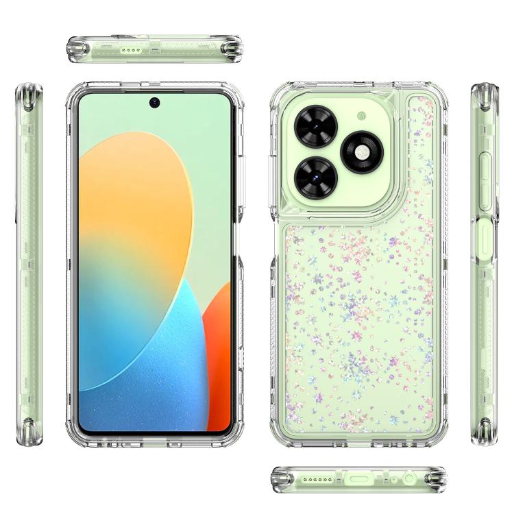 For Tecno Spark Go 2024 Transparent Acrylic Laser Paper Phone Case