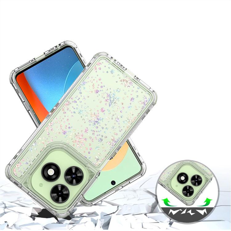 For Tecno Spark Go 2024 Transparent Acrylic Laser Paper Phone Case