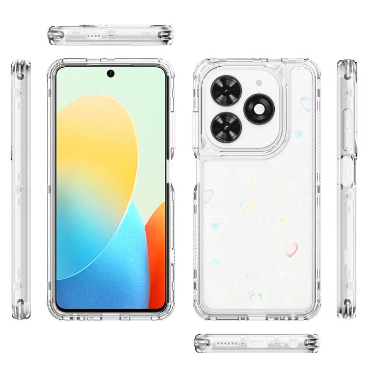 For Tecno Spark Go 2024 Transparent Acrylic Laser Paper Phone Case
