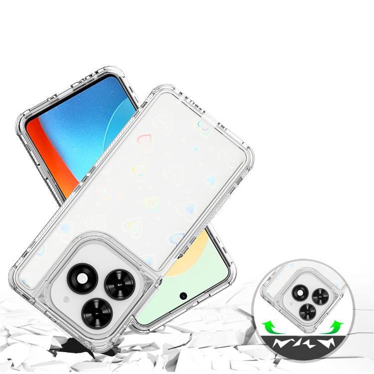 For Tecno Spark Go 2024 Transparent Acrylic Laser Paper Phone Case