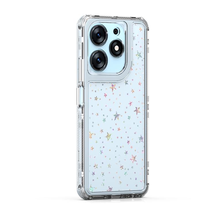 For Tecno Spark 10 Pro Transparent Acrylic Laser Paper Phone Case