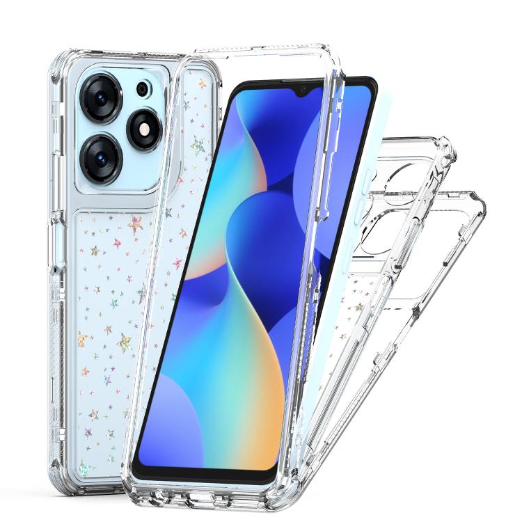 For Tecno Spark 10 Pro Transparent Acrylic Laser Paper Phone Case