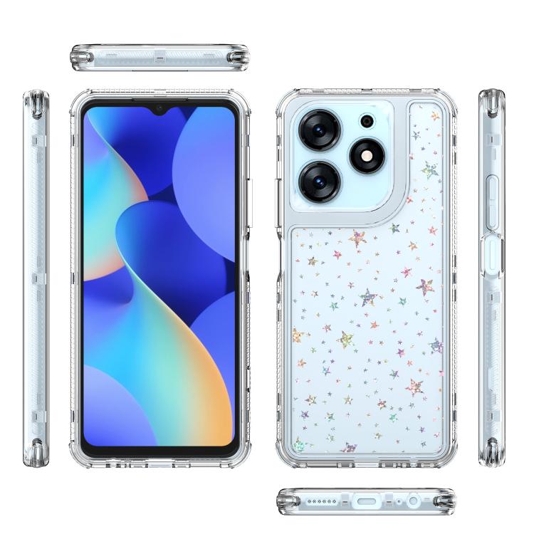 For Tecno Spark 10 Pro Transparent Acrylic Laser Paper Phone Case