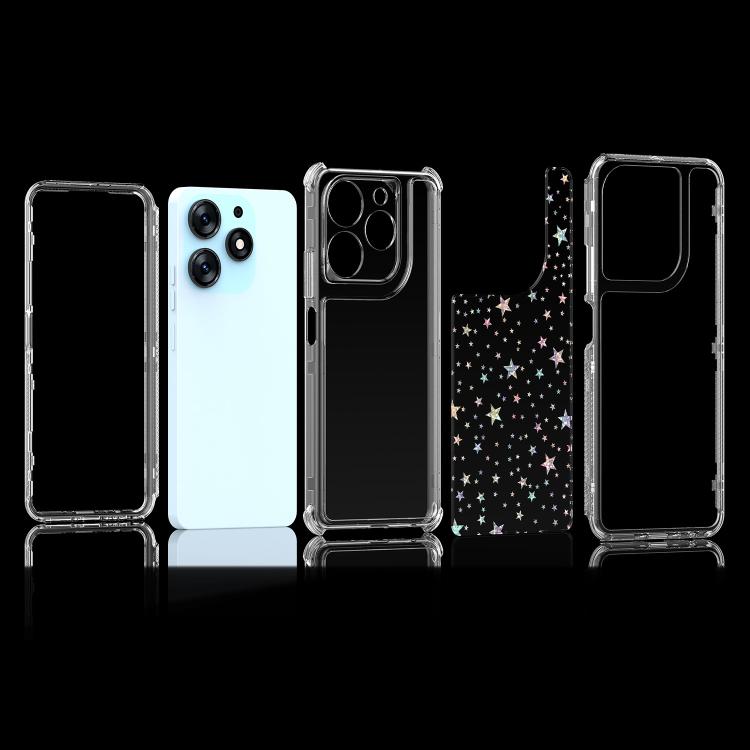 For Tecno Spark 10 Pro Transparent Acrylic Laser Paper Phone Case