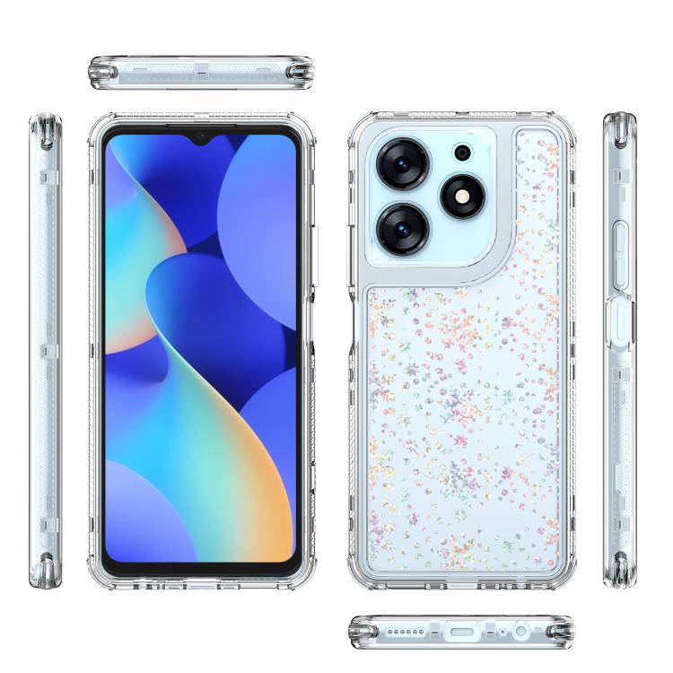 For Tecno Spark 10 Pro Transparent Acrylic Laser Paper Phone Case