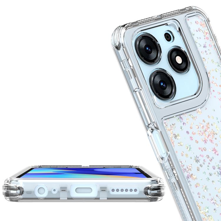 For Tecno Spark 10 Pro Transparent Acrylic Laser Paper Phone Case