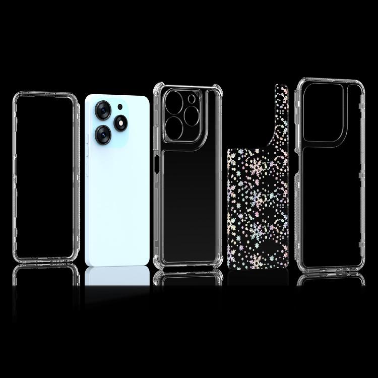 For Tecno Spark 10 Pro Transparent Acrylic Laser Paper Phone Case