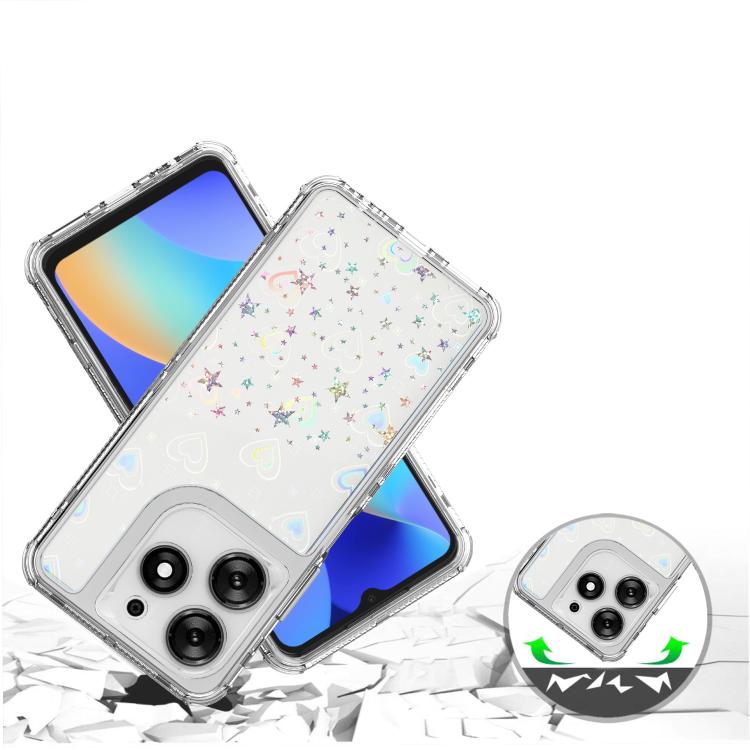 For Tecno Spark 10 Pro Transparent Acrylic Laser Paper Phone Case