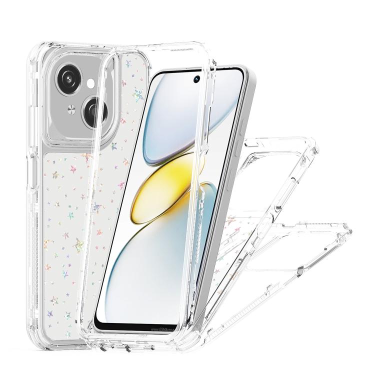 For Tecno Spark Go 1 Transparent Acrylic Laser Paper Phone Case